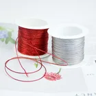 20 м 1 мм проволочная веревка, ЗолотойСеребряныйКрасный шнур, нитка, нитка, лента, бирка, линия, изготовление браслета, нескользящая одежда, украшение для подарка