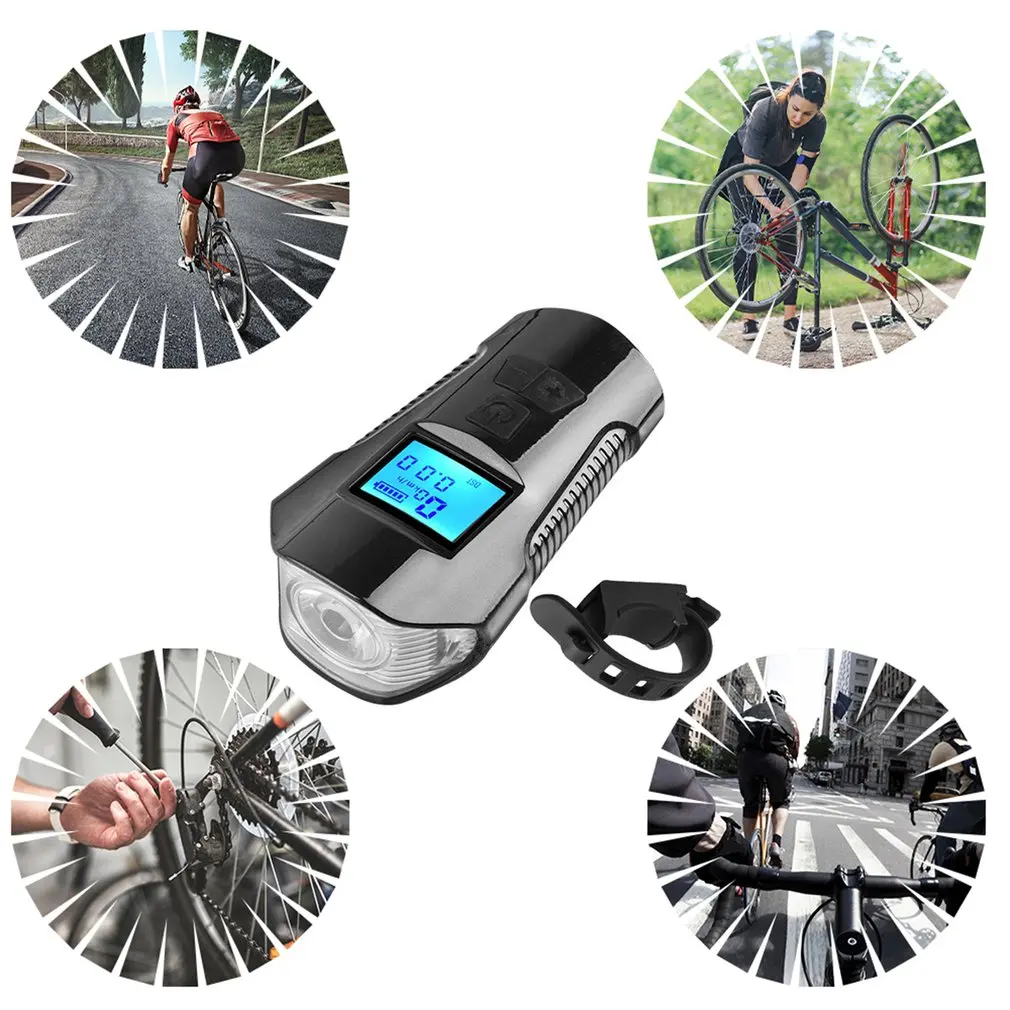 

Bright Led Bike Lights Rear And Front Light Kit USB Rechargeable Bike Odometer Battery Display With Backlight With Bike Bell