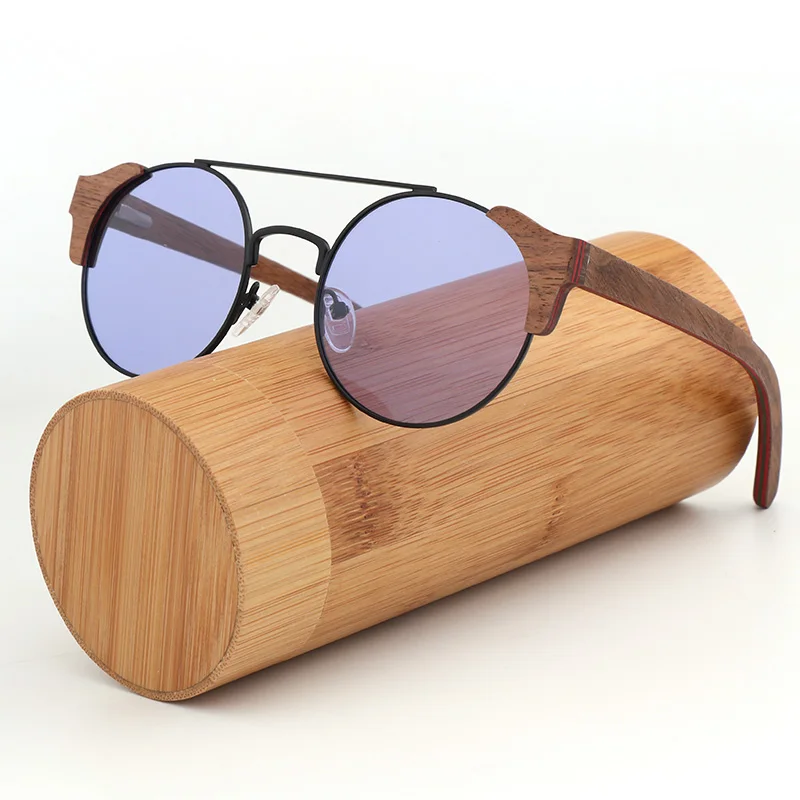 

Real Bamboo Wood Laminated Female Sunglasses 2021 Girls'Sun Glasses Rimless UV 400 Shades For Women Fashionable