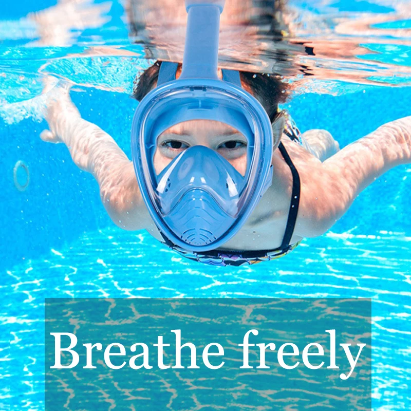 

Swimming Training Full Face Mask Scuba Equipment mergulho For Free Breath Gear Tube Children Snorkel Diving Mask for kids