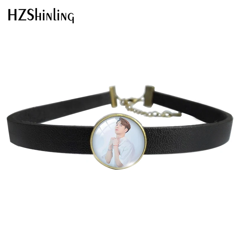 HZSHINLING Kpop мужская Группа Got7 лучшие подарки кожаный чокер из стекла 14 мм Подвески