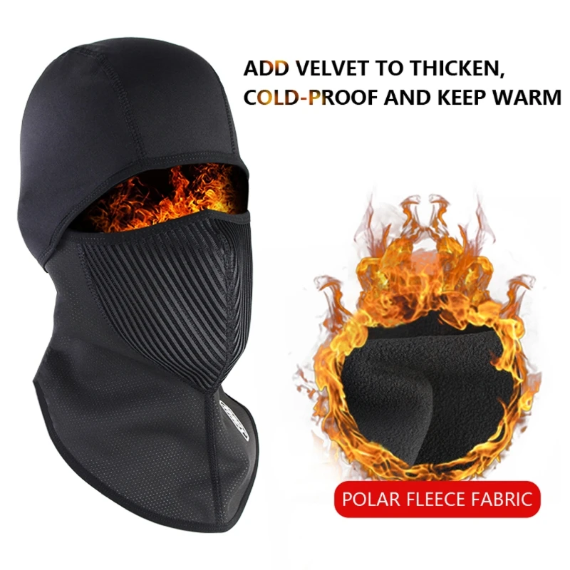 

Winter Warm Fleece Hat Electric Motorcycle Full Face Cover Helmet Liner Head Shield Hat Waterproof Windproof Full Face Caps