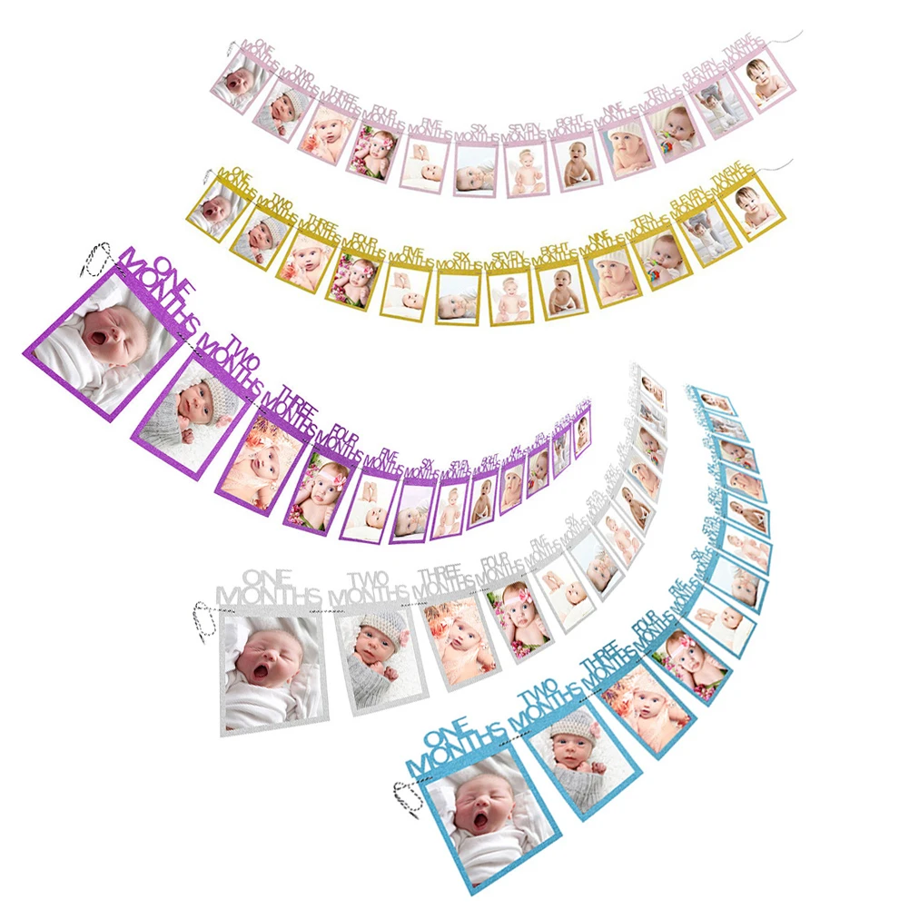 12 месяцы фоторамка баннер первый декорации с днем рождения настенный 1st для