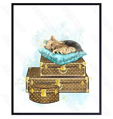 

Decorative Poster Dog Sleeping On a Box Cartoon Nordic Style Canvas Canvas Print Painting Modern Living Room Bedroom Wall Sticke