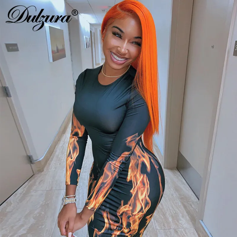 Женское платье миди с принтом Dulzura вечерние облегающие платья пламенем уличная