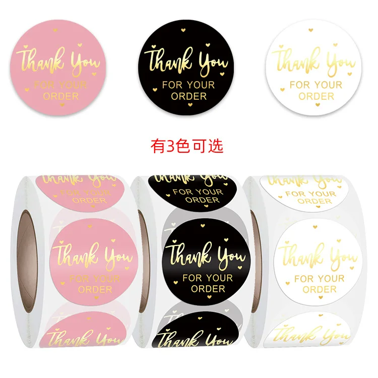 

500pcs Round Hot Stamping Sticker Thank You for Baking Gift Gift Decoration Sticker Label Envelope Card Stationery Sticker