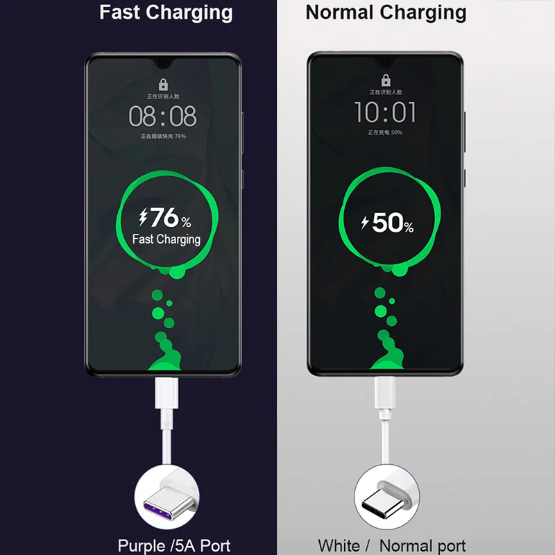 5.0A USB Type C зарядный кабель для Redmi note 8 Samsung Quick Charge быстрой зарядки Type-C провод Huawei