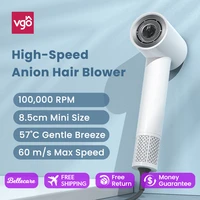 vgo hair dryer 1300w 100000 rpm 5 modes salon care hairdryer powerful anti absorption high speed low noise aions hair blower