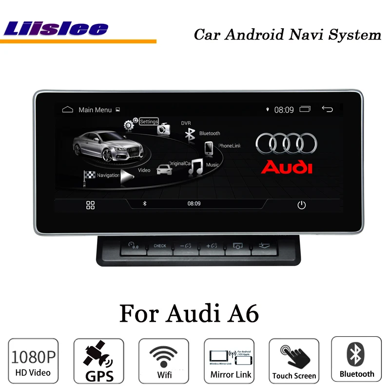 Liislee 10 25 дюймов Автомобильный Android мультимедиа для Audi A6 Blu Ray антибликовый стерео