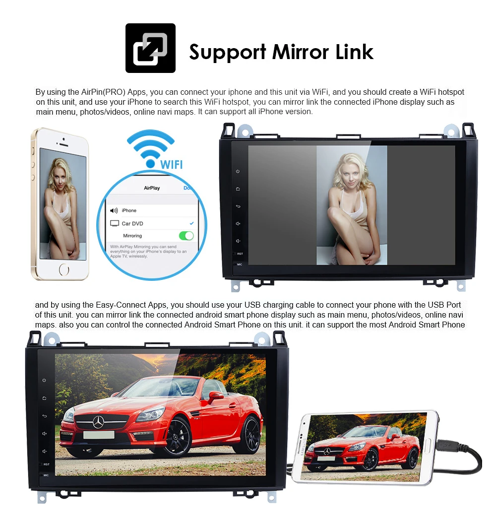 4G+ 64G 4GWIFI 2din no-DVD gps головное устройство для Mercedes Benz B200 A B класс W169 W245 Viano Vito W639 Sprinter W906 Bluetooth радио