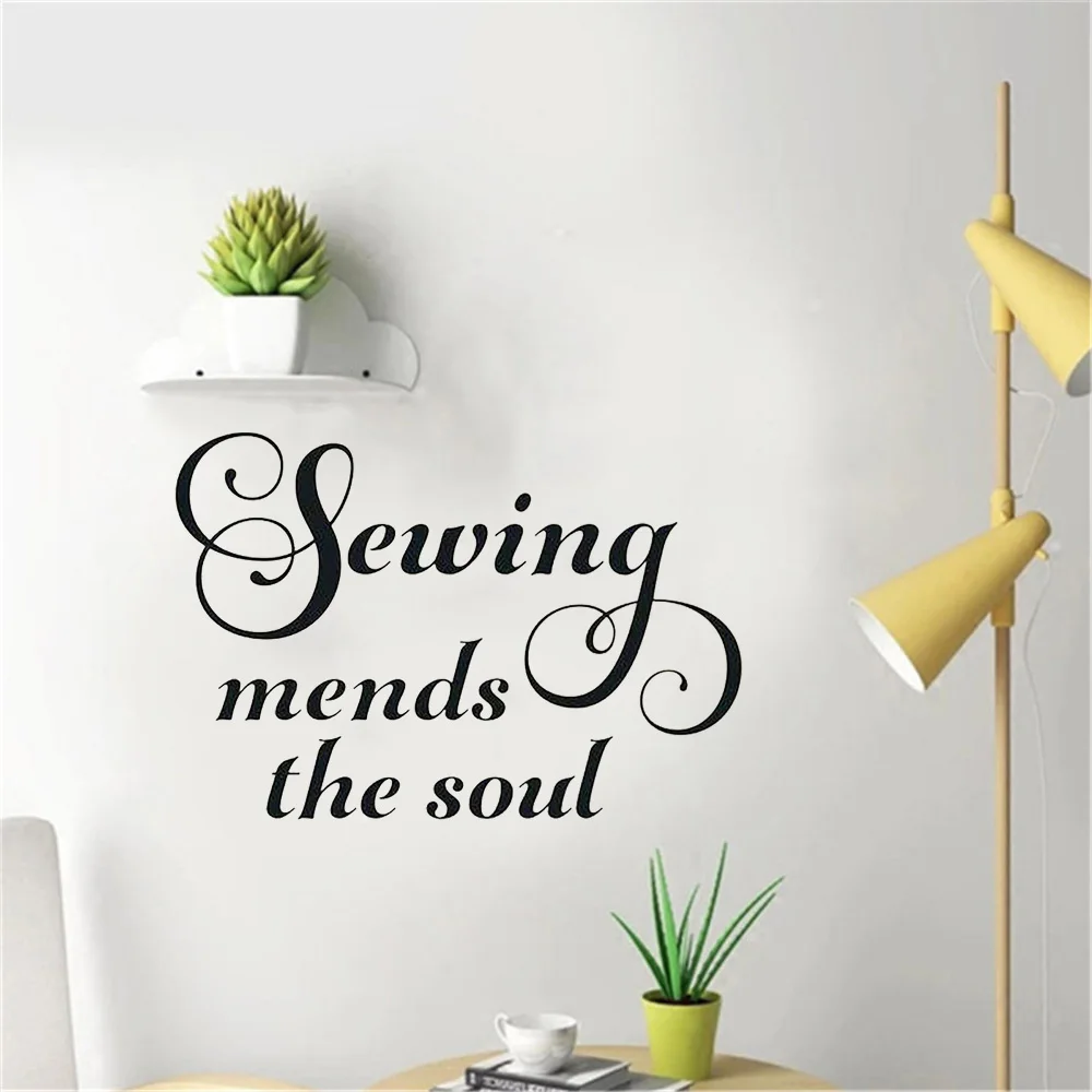 

Sewing Mends the Soul Wall Decal Sewing Craft Room Decal Vinyl Decal Sewing Room Decor Art Wallpaper Design