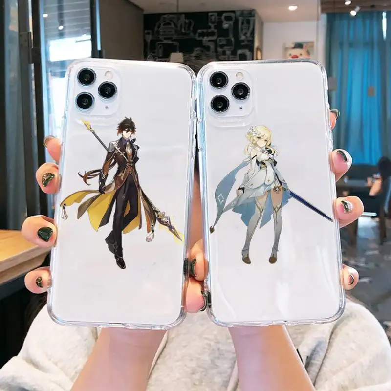 

Anime Genshin Impact Phone Case Transparent soft For iphone 5 5s 5c se 6 6s 7 8 11 12 plus mini x xs xr pro max