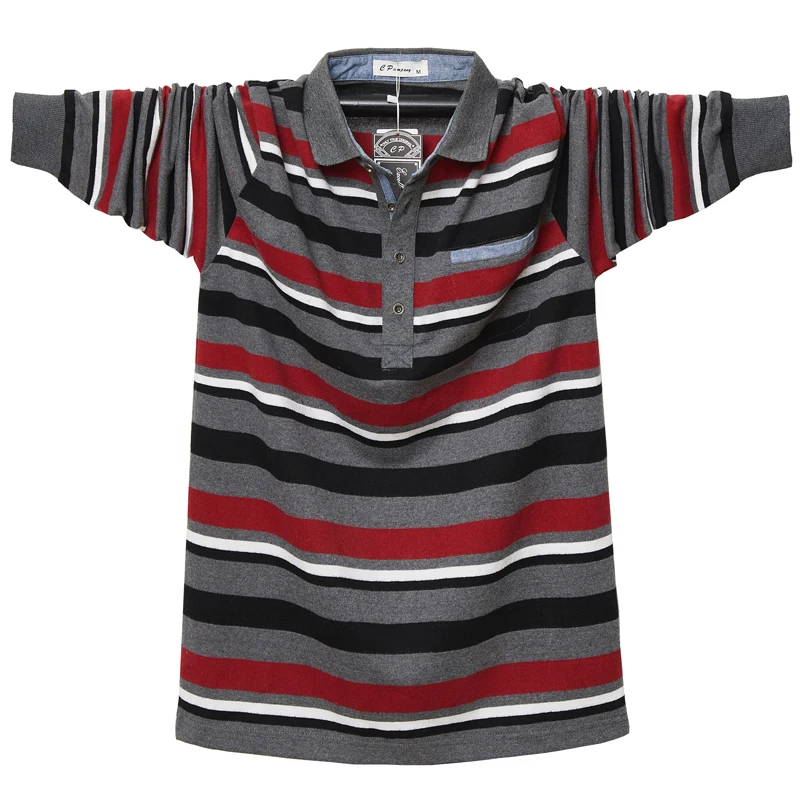 

Autumn Spring Stripe Color Polo Shirt Casual Polo Shirt Men's Long Sleeve Polo Shirt Cotton New Striped Men Polos Sweater Men