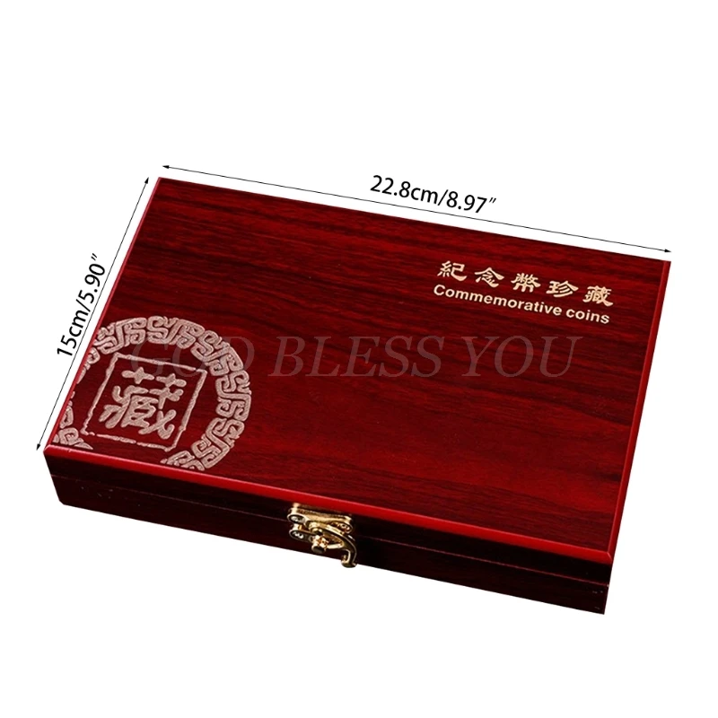 

50 Pcs Wood Coin Protection Display Box Storage Case Holder Round Box Commemorative Collection Box Drop Shipping