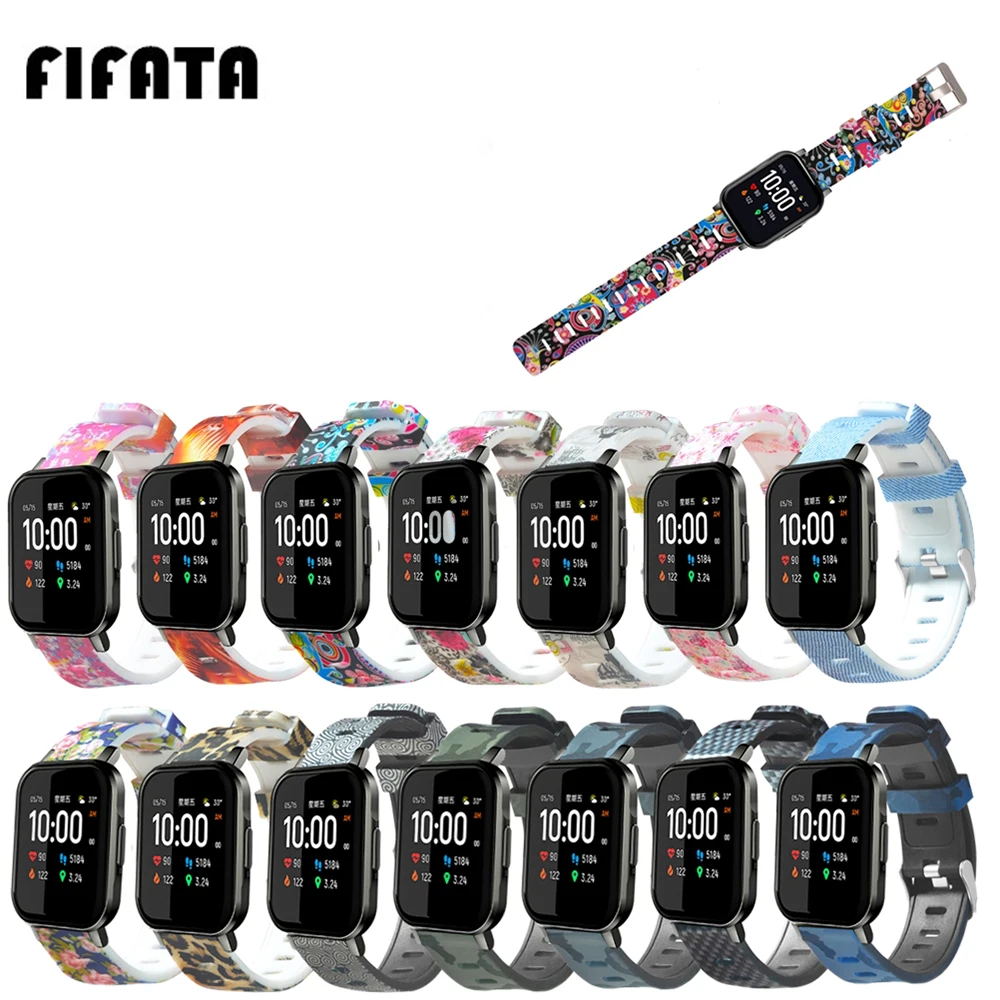 

FIFATA 20MM Colorful Painting Silicone Sport Strap For Xiaomi Haylou LS02/Huami Amazfit GTS/GTS 2/Garmin Vivoactive 3/Venu Watch