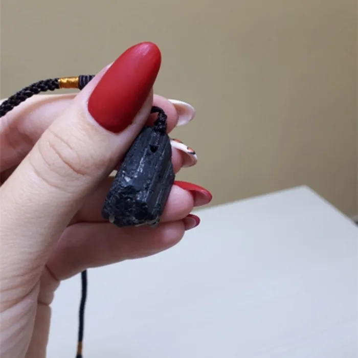 Подвеска из натурального черного турмалина в стиле ретро ювелирное изделие с