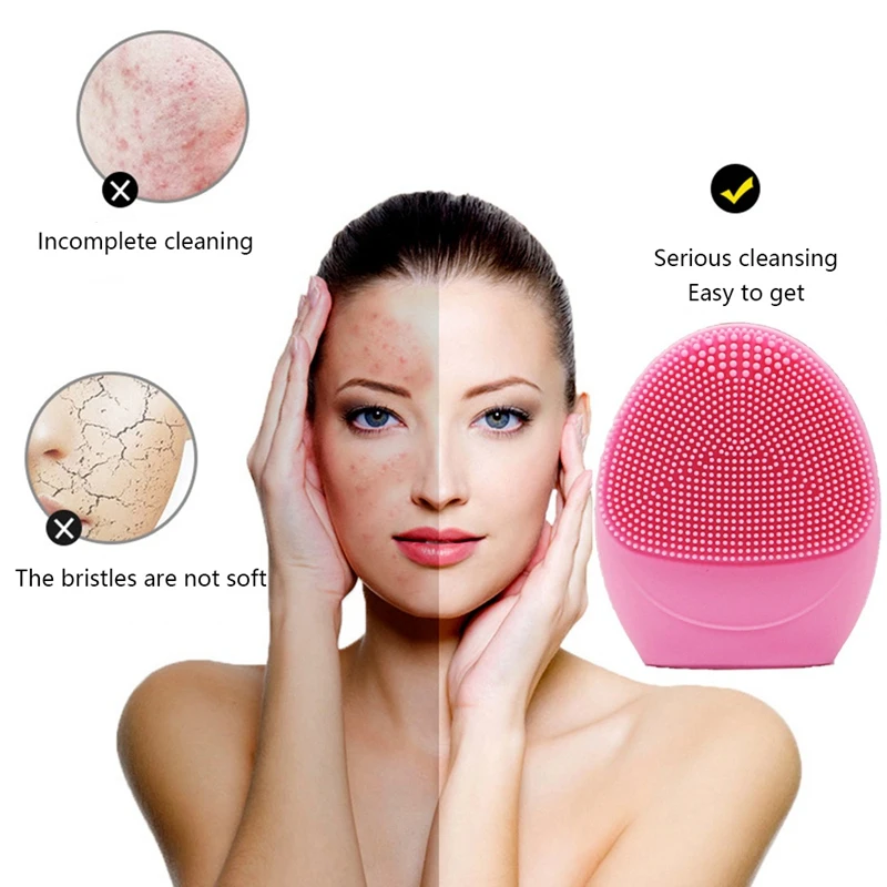 Ультразвуковая вибрационная щетка для очищения лица электрическая мытья