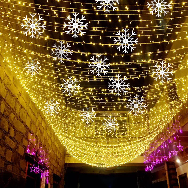 Светодиодные подвесные светильники в виде снежинок 40 см|Праздничное освещение| |