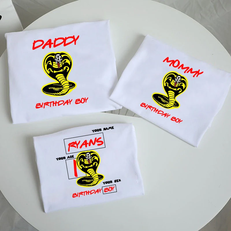

Family Tshirts Fashion Mommy Daddy and Me Clothes Baby Boys Clothes Fashion Family Look Boys Mom Mother Custom Cobra Kai Shirt
