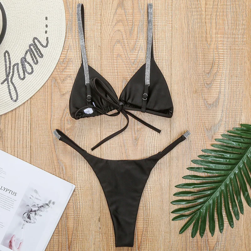 Соблазнительный комплект микро бикини яркий купальник Белый Женский Блестящий