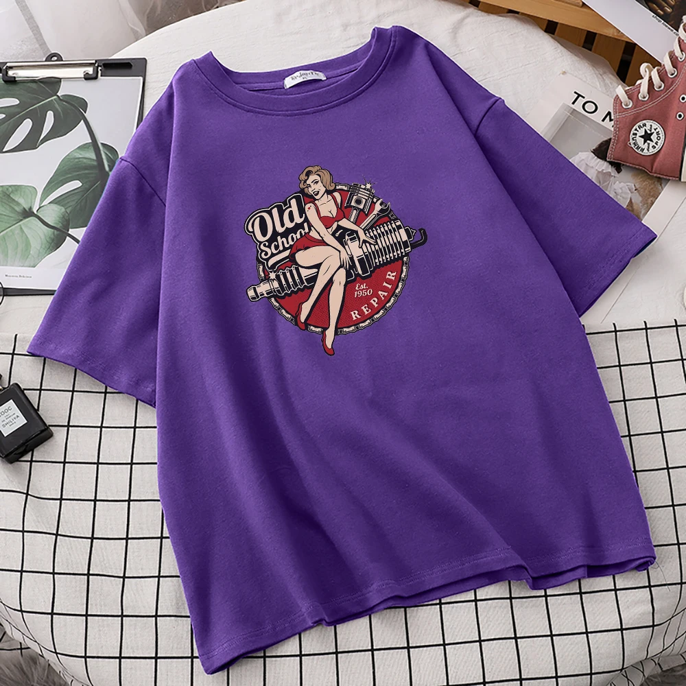 Футболка мужская с круглым вырезом модная удобная рубашка в стиле старой школы