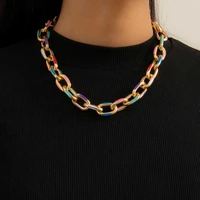 fashion bohemian chain chokers big statement cuba chain chunky necklaces charming jewelry