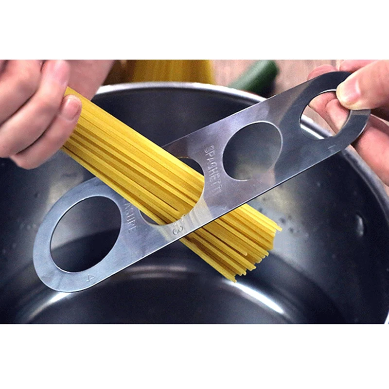 

Newest 4-Holes Spaghetti Pasta Measurer Easy Clearing Pasta Ruler Measuring Tools 1-4 People Component Kitchen Accessories