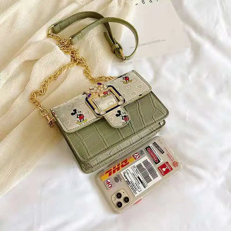 

Disney cartoon Mickey new girl wild small fresh diagonal pu bag ladies fashion temperament one-shoulder mobile phone powder bag
