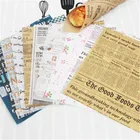 10 шт., пищевая вощеная бумага оберточная бумага, антипригарная бумага для выпечки хлеба, бургеров, картофеля фри, вощеная бумага