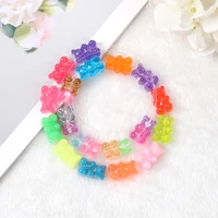 32pcs 20mm13mm resin cabochons bear beads necklace bracelet keychain pendant diy making accessories