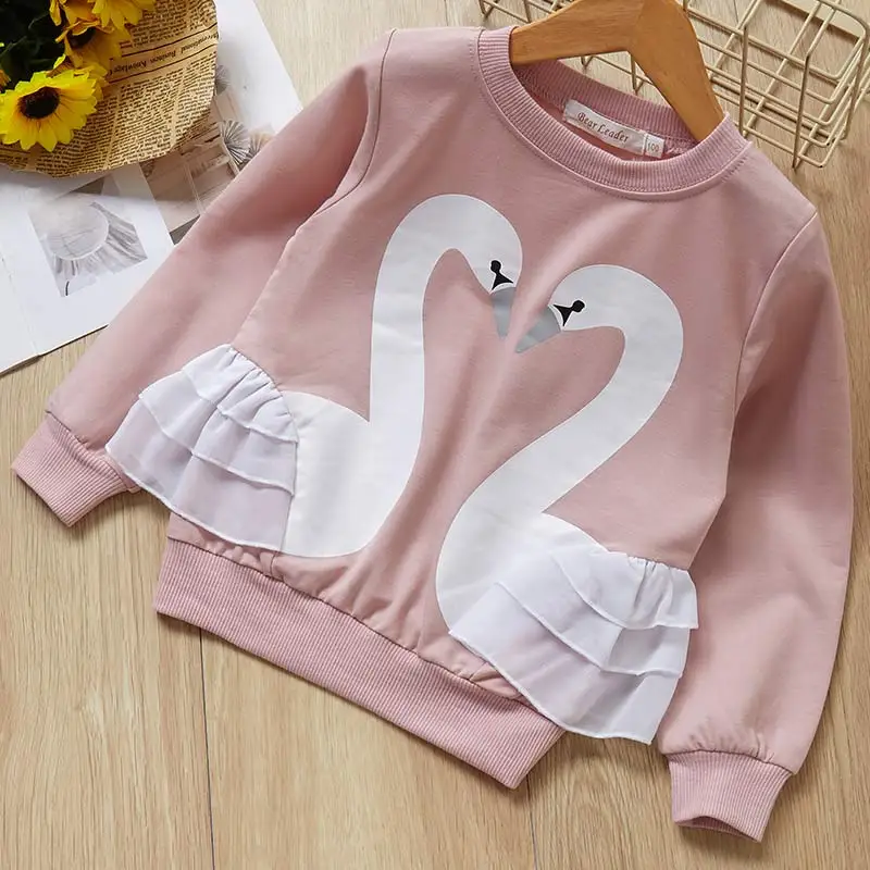 az1016 pink Bear Leader/рубашки для девочек; Новинка года; сезон осень; модные рубашки с длинными рукавами для активного отдыха; Детские рубашки с принтом короны для маленьких девочек - Цвет: az1016 pink