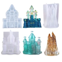 3 styles 3d castle silicone molds villa christmas house uv epoxy resin mold for diy crafts home decoration tool jewelry making