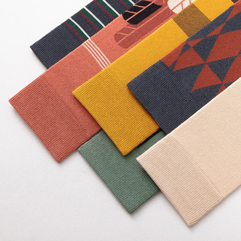 

Multicolor Cartoon Women Socks Breathable Absorbent Cotton leg Socks Female Personality Meias Women Harajuku Hemp Socks