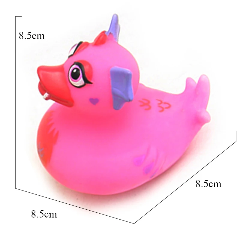 

ESALINK 10PCS 8.5CM Rubber Duck Baby Bath Toys Duck Pink Butterfly Dragon Duck Baby Toys Bath Toys For Kids