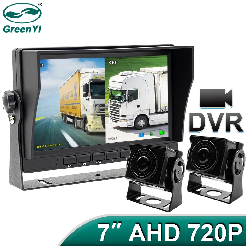 HD 1024*600 7 дюймов IPS Экран 2CH принт грузовика автобуса DVR Регистраторы аналоговая