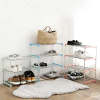 simple multi layer shoe rack stainless steel easy assemble storage shelf home organizer diy shoes cabinet living room furniture