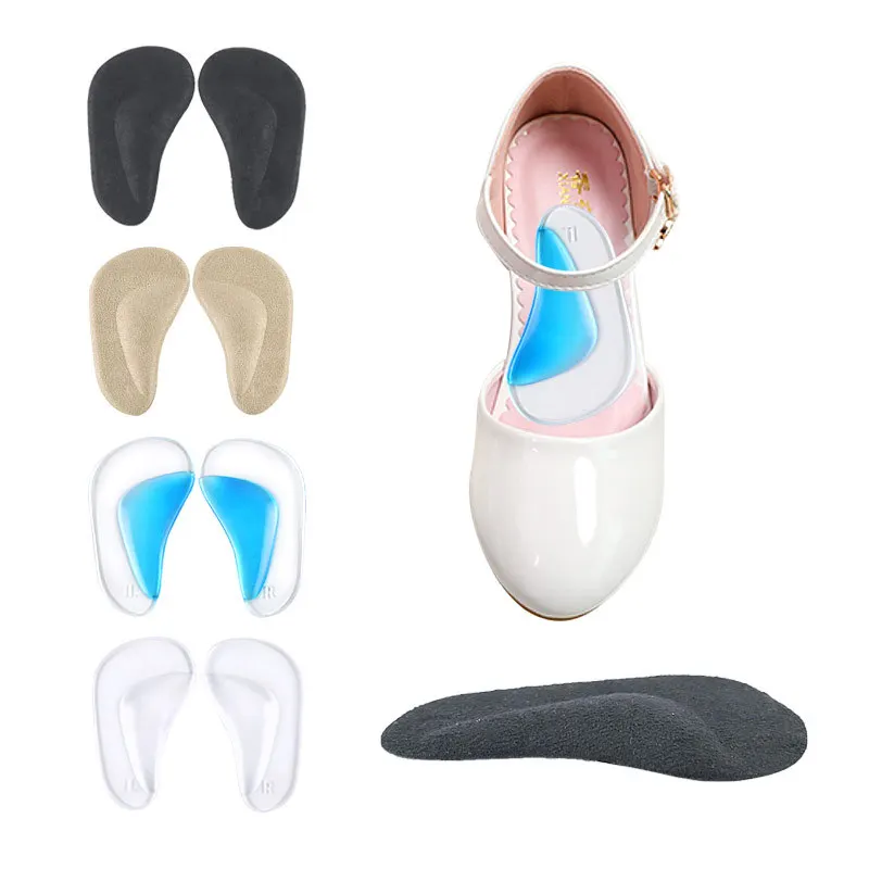 

2pcs=1pair Silicone Children Gel Orthopedic Cushions Arch Support Pads Flat Foot Orthotic Insole Valgus Care For Kids Adult