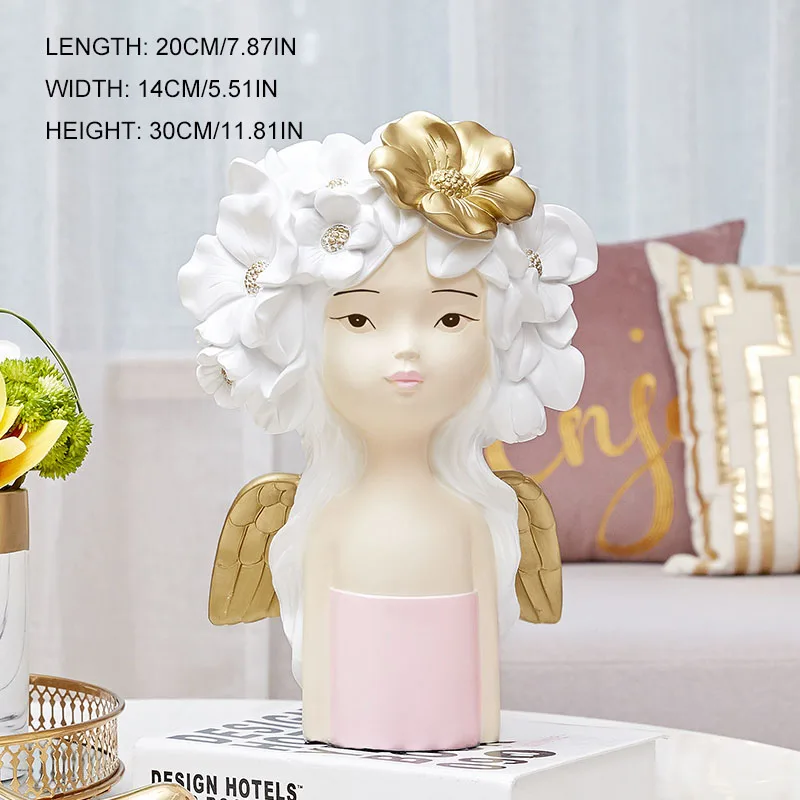 

Nordic Light Luxury Creative Resin Girl Sculpture Ornaments Home Living Room Office Desktop Furnishings Craft Girl Birthday Gift