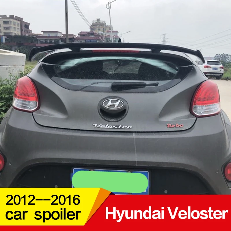 Использовать для Hyundai Veloster спойлер 2012 13 14 15 года глянцевое углеродное волокно/frp зад крыла крыши спортивные аксессуары