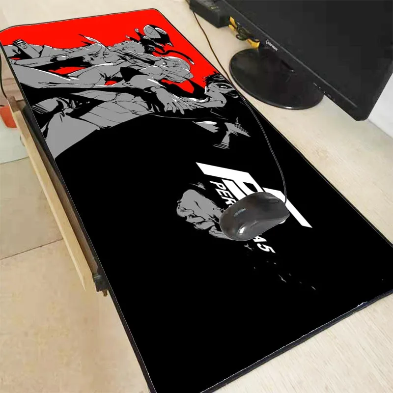 Большой Настольный коврик для мыши Mairuige Persona 5 из аниме с фиксируемой кромкой