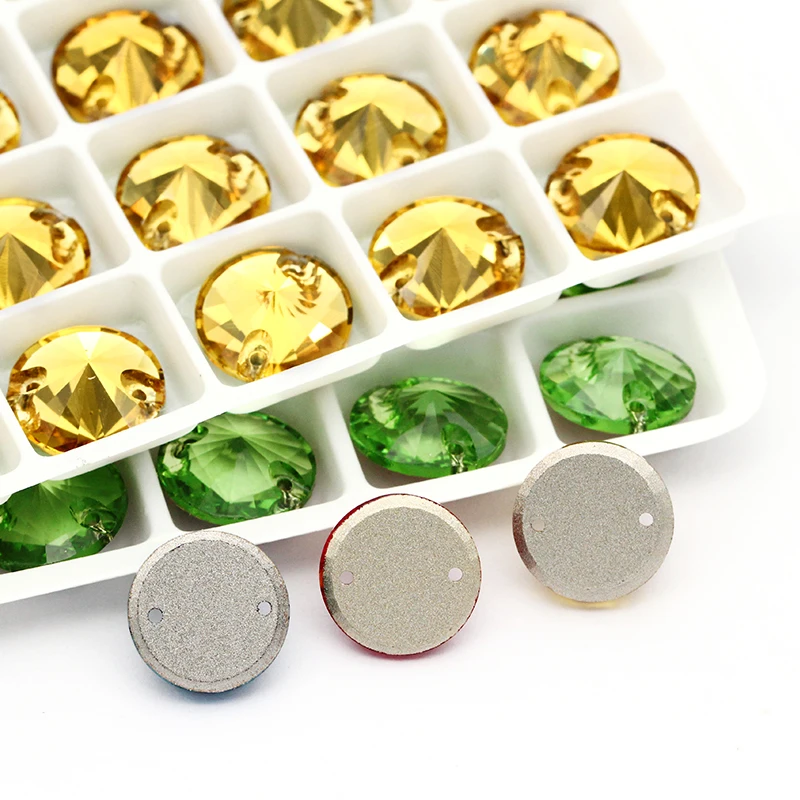 XIAOPU круглая форма блестящий свежий цвет K9 стекло пришивные стразы плоская задняя