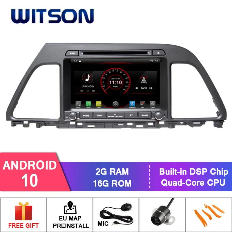 Автомагнитола WITSON на Android 10 с DVD-плеером и емкостным сенсорным экраном 16 ГБ для