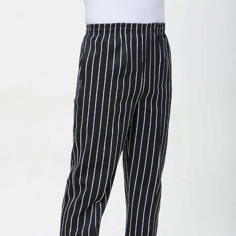 Chef Trousers Food Service Checked Striped Pants Elastic Peppers Restaurant Kitchen Pants Bakery Stretch Work Wear Uniform Cook images - 6