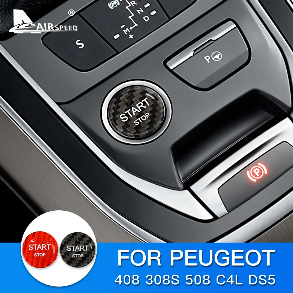 AIRSPEED для Peugeot 408 308S 508 C4L DS5 аксессуары из углеродного волокна кнопка запуска
