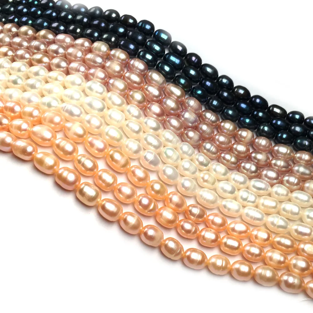 Натуральный пресноводный жемчуг Бисероплетение Форма Риса изоляция пробойник