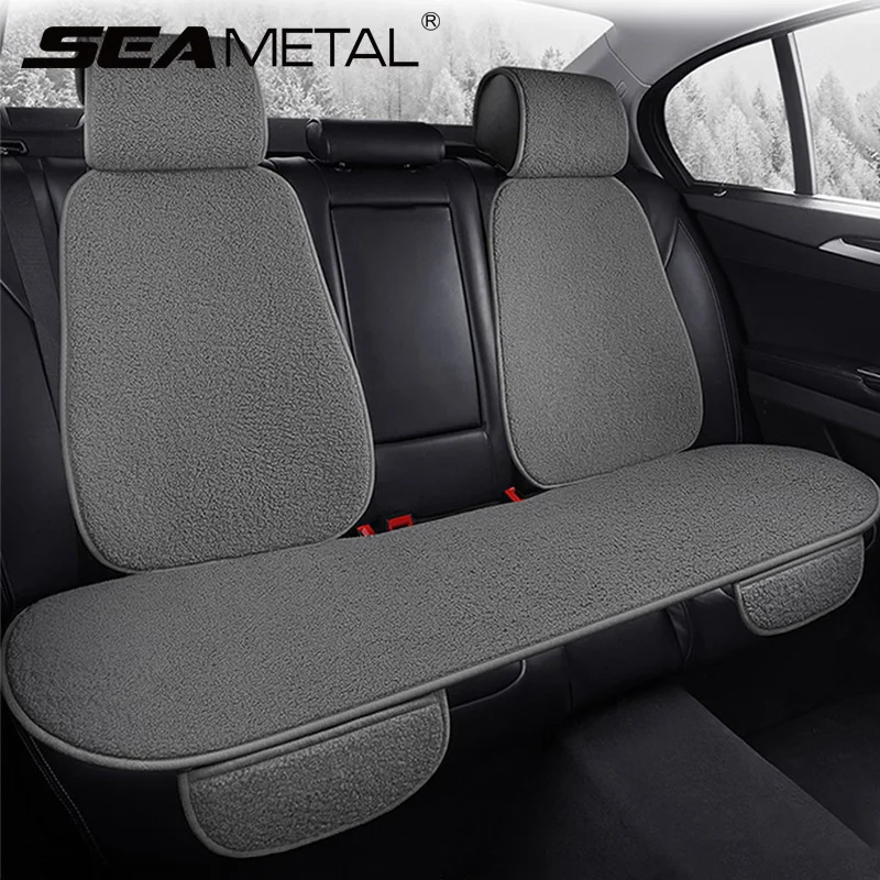 Плюшевый чехол для автомобильного сиденья зимняя теплая подушка универсальная