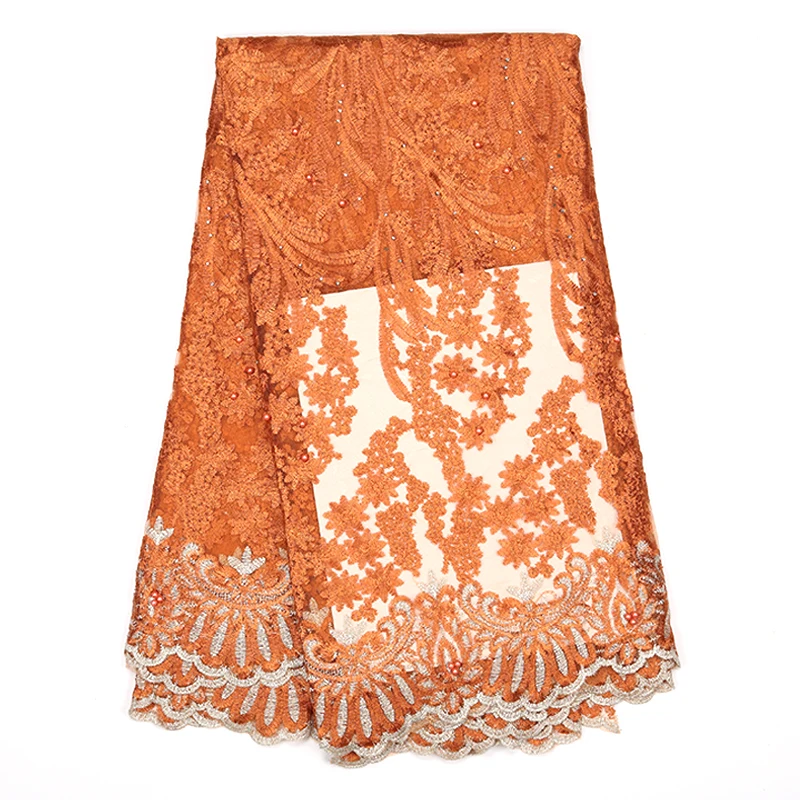 Высококачественное Кружевное французское нигерийское кружевное платье из