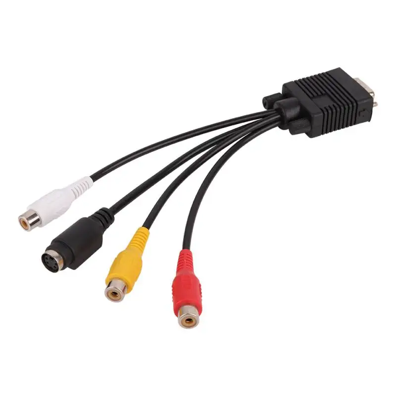 1 шт. VGA штекер S-Video 3 RCA разъем Женский Композитный AV ТВ выход адаптер конвертер