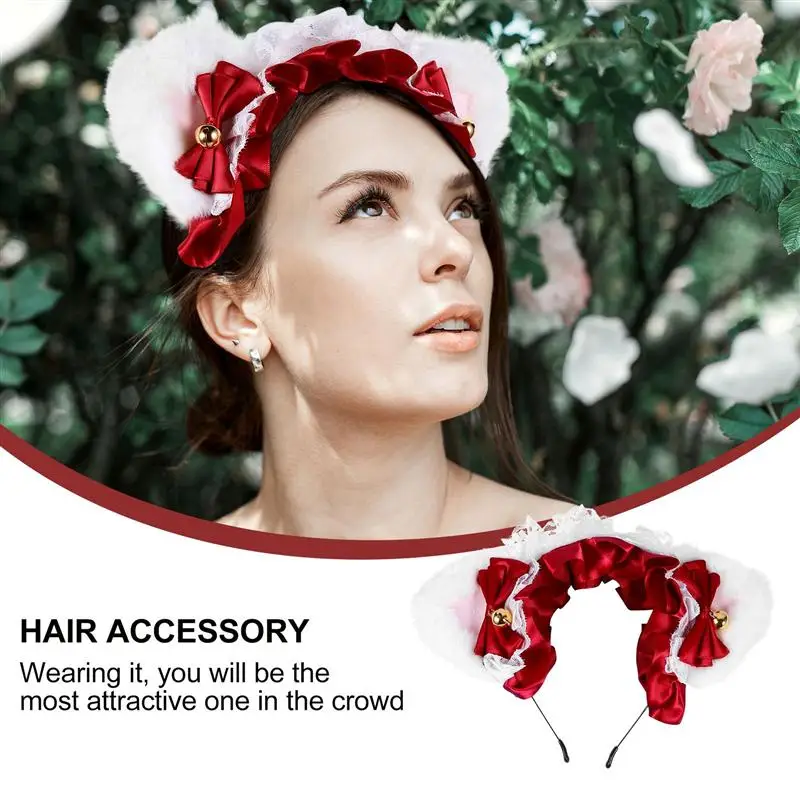 

1pc Lolita Headdress Plush Ear Hair Hoop Hair Band Accessory Party Supply