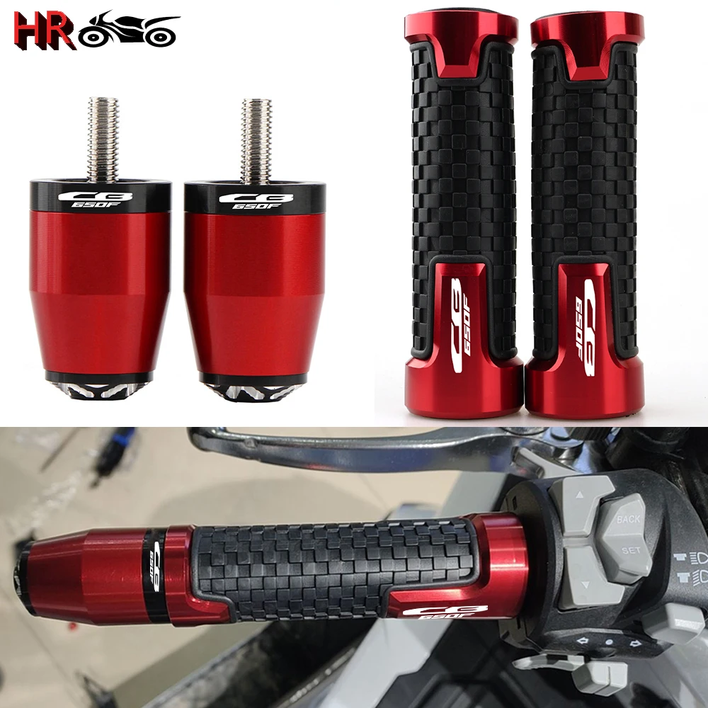 

For Honda CB650F 2019-2020 2021 Motorcycle CNC Accessories 7/8"22MM Handlebar Grips Handle Bar Cap End Plugs With Logo CB650F